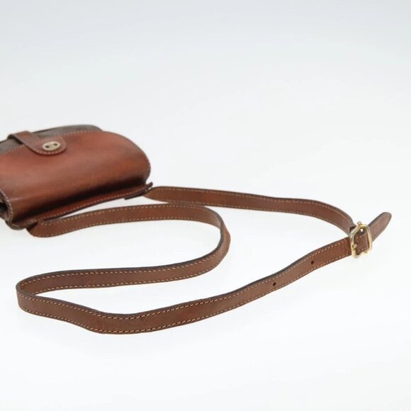 CELINE Macadam Canvas Shoulder Bag PVC Leather Brown Gold Auth 88287 - Picture 8 of 16